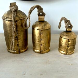 Handmade Set of 3 Giant Harmony Bells Vintage style